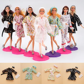 1 комплект халата для куклы Барби Банные костюмы Халат Зимняя пижама Повседневная одежда для сна для Barbie Play House 1/6 BJD Toys