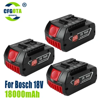 100% Оригинальная литий-ионная аккумуляторная батарея 18 В 18,0 А для запасных электроинструментов Bosch 18000 мАч, портативный индикатор замены