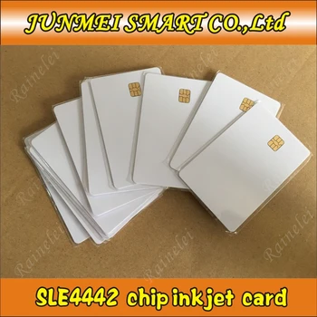 1000ШТ Белый Печатаемый ПВХ IC с Картой SLE 4442 ISO 7816 Пустой Смарт-Контакт RFID Для Струйного Принтера Epson/Canon
