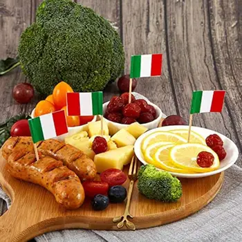 100шт Национальные флаги Италии Креативные итальянские Топперы для кексов Стикеры Баннеры для мировых спортивных вечеринок