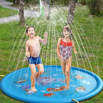 170-сантиметровый детский надувной коврик для разбрызгивания воды, круглый коврик для игры в бассейн с брызгами воды, коврик для разбрызгивания воды во дворе, бассейны для развлечений на открытом воздухе