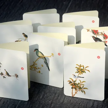 1шт (Xi Man) Поздравительная Открытка Птицы и цветы 8 Элементов В Китайском Стиле С Конвертами Открытками Креативными Листовками