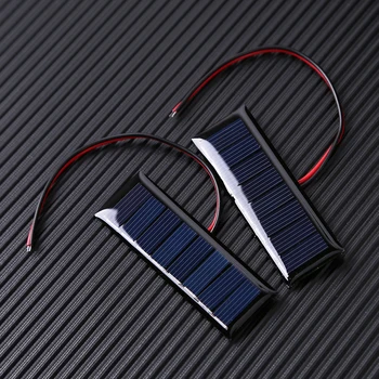 2-Проводная Мини-Солнечная Панель 4V 0.2W с 8 Солнечными элементами 75x25 мм для Солнечных Проектов DIY, Со Специальным питанием от Солнечного Света