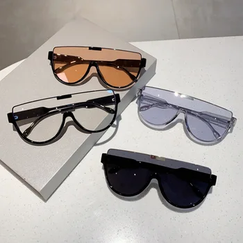 2023 Ретро и модные солнцезащитные очки в большой оправе со встроенной полукадрой в европейском и американском стиле с солнцезащитными очками с антибликовым покрытием