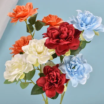 3 головки, имитация искусственного цветка, шелковый букет из искусственных цветов, украшение для свадебной вечеринки, украшения для дома, сада, гостиной