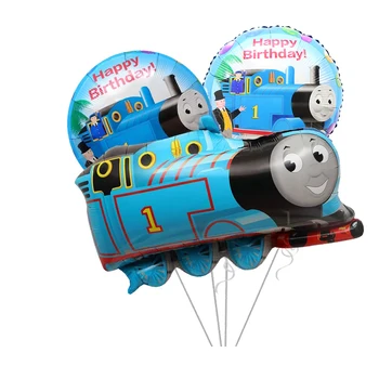 3 шт./компл. Воздушные шары из алюминиевой пленки Blue Train, украшение вечеринки с Днем рождения, Воздушные шары с героями мультфильмов, День рождения мальчиков и детей