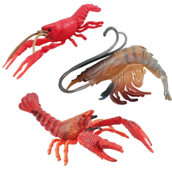 3шт Реалистичная фигурка Омара, реквизит из искусственных Раков, имитационная модель из ПВХ пластика, детское Океанское животное для дома на берегу моря