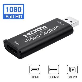 40шт Мини-карта видеозахвата USB 2.0 HDMI Видеозахват Коробка для записи видео для игры PS4 DVD-видеокамера Запись HD-камерой в прямом эфире