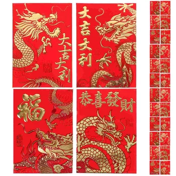 60шт Красные конверты в китайском стиле Бумажные Красные Конверты Пакеты для хранения денег Конверты Смешанного стиля