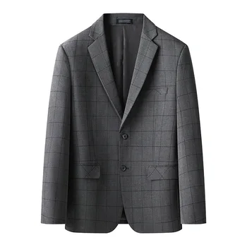 7101-T -Деловая тонкая профессиональная официальная одежда корейская версия серого повседневного мужского костюма