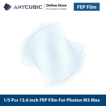 Anycubic 13,6 Дюйма 1 шт 2 Шт 5 Шт FEP Пленка Для 3D-принтеров Photon M3 Max 390X263X0.1 мм Толщина 0,1 мм Детали для 3D-печати