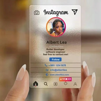 Carddsgn Индивидуальные Шаблоны Instagram Пластиковые Визитные Карточки Instagram Именная Карточка Матовый Водонепроницаемый Бесплатный Дизайн 200/500/850шт