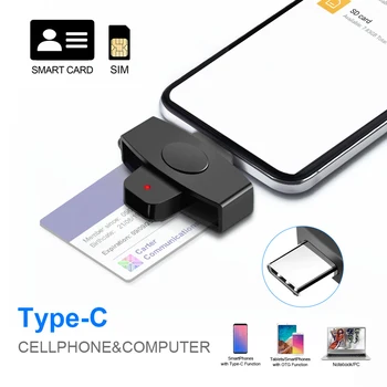 CSCR3 Smart CAC Card Reader USB Type C Банковская Налоговая Декларация SIM-Карта / IC-Карта / ID Card Reader USB C Адаптер для Mac / Android OS