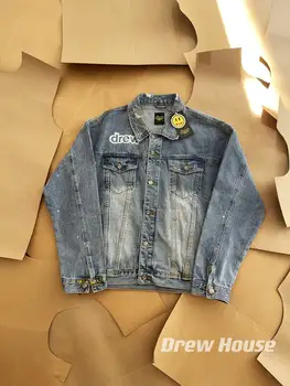Drew House 21FW смайлик струйный флип смайлик противотуманная куртка джинсовая куртка Drew alien jacket