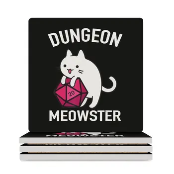 Dungeon Meowster Funny DnD Gamer Cat D20 Керамические Подставки (Квадратные) оптом персонализированный цветок милый набор Подставок