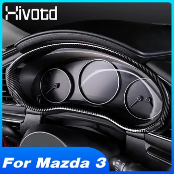 Hivotd для Mazda 3 BP Аксессуары, Декоративная рамка для дисплея приборной панели автомобиля, Накладка из углеродного волокна, Модификация интерьера 2019-2022