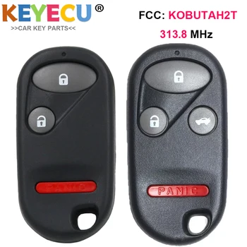 KEYECU Автомобильный Ключ с дистанционным управлением для Honda Accord EX EX-L 1998 1999 2000 2001 2002, брелок 3/4 Кнопки - 315 МГц - FCC ID: KOBUTAH2T