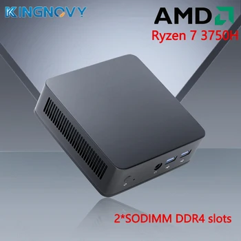 KingNovy Дешевый AMD Mini PC Ryzen 7 3750H 5 3550H Компьютер Barebone Windows 11 2xDDR4 NVMe Игровой Мини-ПК с двойным разрешением 4K UHD HTPC WiFi