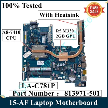 LSC Восстановленная Материнская плата для ноутбука HP 15-AF LA-C781P 813971-501 813971-001 С Радиатором A8-7410 CPU R5 M330 2GB GPU