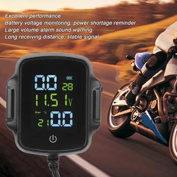 Moto TPMS, прочный монитор давления в шинах мотоцикла, стабильный сигнал, удобный с 2 внешними датчиками для аксессуаров для мотоциклов