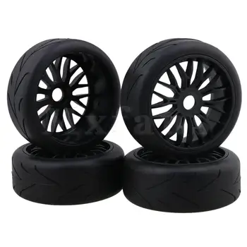 Mxfans 10 Комплектов резиновых шин RC 1/8 и черных колесных дисков для внедорожника Багги