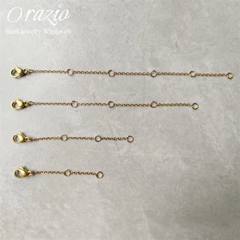 Orazio Удлиненная цепочка из нержавеющей стали с застежками-лобстерами, соединитель для изготовления ювелирных изделий своими руками, Браслеты, ожерелья, Принадлежности