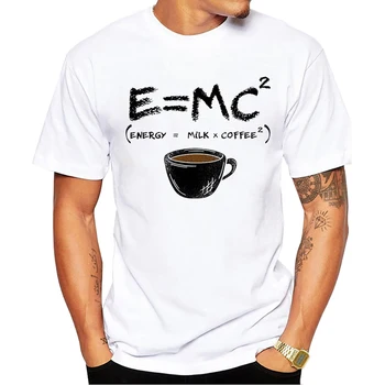 TEEHUB Fashion Energy = Milk x Coffee Мужская футболка С принтом Забавного Уравнения Жизни, Футболки С коротким рукавом, Harajuku Tee