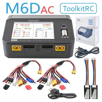 ToolkitRC M6dac Двухканальное Умное Зарядное Устройство Lipo Разрядник AC 200 Вт DC 350WX2 15A для 1-6 S LiHV Lipo Аккумулятор PD 65 Вт