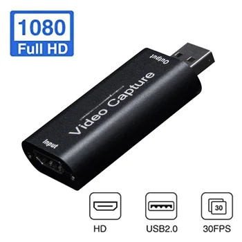 USB-карта видеозахвата 4K 1080P, Совместимая с HDMI и USB 3.0, Запись на компьютер DSLR-видеокамеры Action Cam для потоковой передачи игр