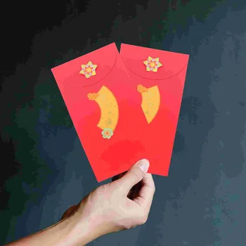 Бумажные красные пакеты Год Дракона Новогодние пожелания Красные конверты Праздничные красные пакеты Красный пакет Хунбао Мешки для денег на удачу