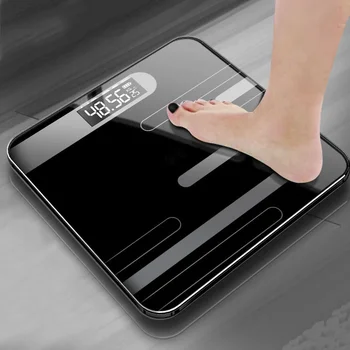 Весы для ванной комнаты Напольные Цифровые весовые весы Жидкокристаллический дисплей из закаленного стекла интеллектуальные электронные весы