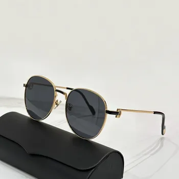 Винтажные Металлические солнцезащитные очки Мужские Дизайнерского бренда, мужские Ретро-овальные солнцезащитные очки Carter, Роскошные Высококачественные Золотые солнцезащитные очки, Круглые очки