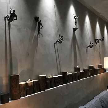 Винтажный американский промышленный стиль скалолазание маленькие люди бар гостиная телевизор фон стены декоративное искусство кулон