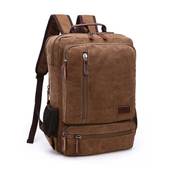 Винтажный холщовый рюкзак, мужская дорожная сумка большой емкости, высококачественная модная студенческая сумка, мужской рюкзак для ноутбука