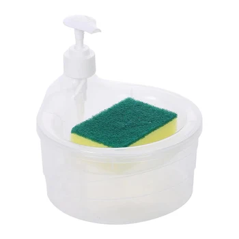 Вместительный Дозатор белого мыла для мытья посуды для кухни, жидкий Пресс для столешницы С держателем губки