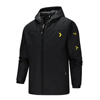 Водонепроницаемая куртка для рыбалки с настраиваемым логотипом, весенне-осенняя мужская спортивная одежда Soft Shell, Ветрозащитная куртка с капюшоном, Тонкая куртка