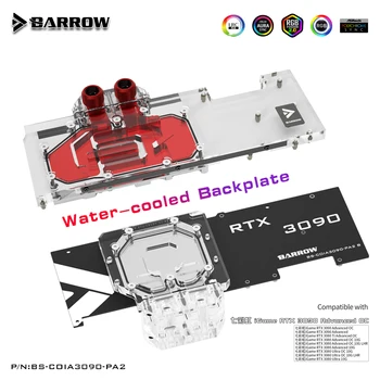 Водяной блок Barrow 3090 GPU для красочного охладителя воды RTX 3080 Advanced OC с полным покрытием на задней панели с водяным охлаждением