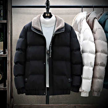 Высококачественное Мужское разноцветное пальто в стиле харадзюку, зимняя куртка, мужская уличная одежда, парка в стиле хип-хоп, Корейская черная одежда, пуховики