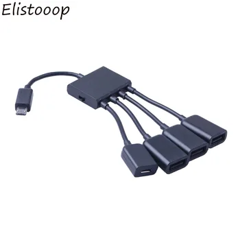 Высококачественный 4-портовый Micro USB для планшетного компьютера Android PC Power Charging OTG Hub Кабельный разъем Spliter