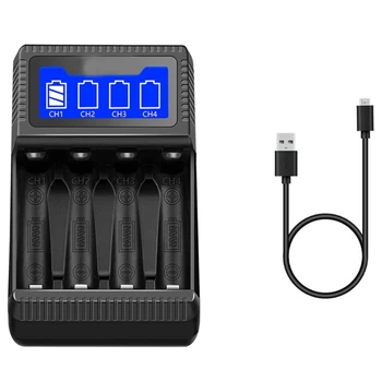 Высокоскоростная 4-Слотная Батарея AA AAA USB-Зарядка ЖК-Дисплея для NiMH AA AAA Аккумуляторных Батарей Прямая Доставка