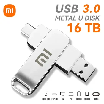 Высокоскоростной флеш-накопитель Xiaomi USB 3.0 емкостью 2 ТБ, металлический водонепроницаемый USB-накопитель емкостью 16 ТБ, адаптер Memoria Flash Disk TYPE-C, новый