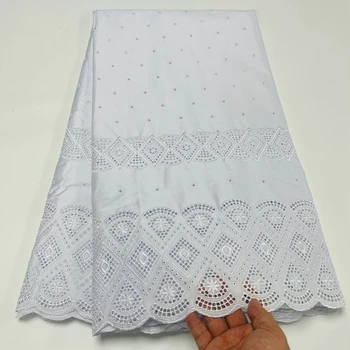Горячая распродажа Белой швейцарской ткани из 100% хлопка для мужчин, мягкое вуалевое кружево из Швейцарии, Нигерийский хлопковый мужской кружевной материал