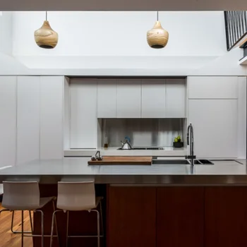 Готовые к сборке кухонные шкафы с глянцевым белым лаком Кухонный шкаф