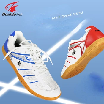 Двойная Рыба Обувь Для настольного Тенниса Мужчины Женщины Дышащие Высокоэластичные Нескользящие Спортивные Кроссовки EVA Для Пинг-понга 2023 DF958