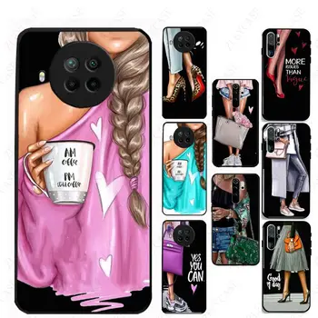 Девушка на высоком каблуке, кофейный Цветок, Чехол Для телефона Xiaomi Redmi 12C Note12S 11t 10S 12pro mi11lite 12s 12x 13pro 13ultra 12tpro Чехлы