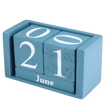 Деревянный вечный календарь, блок декора рабочего стола, месяц, дата, Офисное винтажное украшение для дома, вертикальное