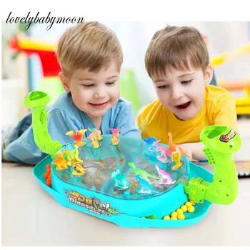 Детская Катапульта Битва Динозавров Настольная игра Родитель-ребенок Интерактивная Мишень Мраморные Игрушки Для Двух Игроков Семейные Развлечения