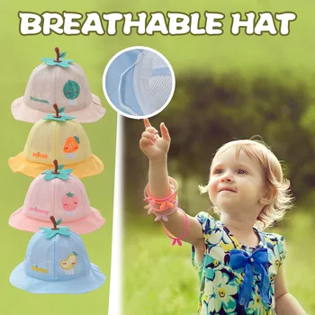 Детская солнцезащитная кепка для мальчиков и девочек с фруктами, солнцезащитный крем для младенцев, кепка-ведро для девочек, летняя солнцезащитная кепка для маленьких девочек, кепка с принтом для ухода за ребенком 아기 모자