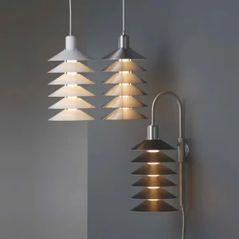 Дизайнерский постмодернистский многослойный железный абажур, подвесной светильник, люстра для гостиной, Светильники для прохода, Прикроватное бра для спальни