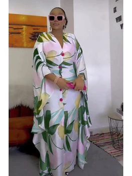 Длинные платья с принтом дашики в африканском стиле для женщин, большие размеры, свободные Бубу, 2023, новый халат, Турция, Нигерийские вечерние наряды, Абайи